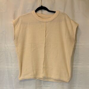 Cream Knit Sleeveless Top